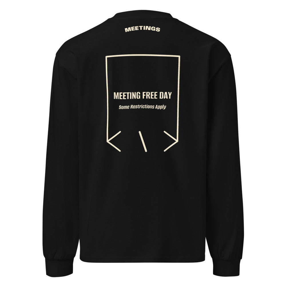 Meeting Free Day — Black Ecru back mockup