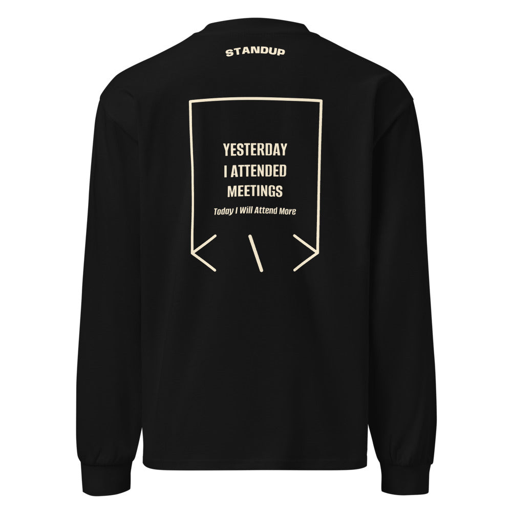 Yesterday I Attended Meetings — Black Ecru back mockup