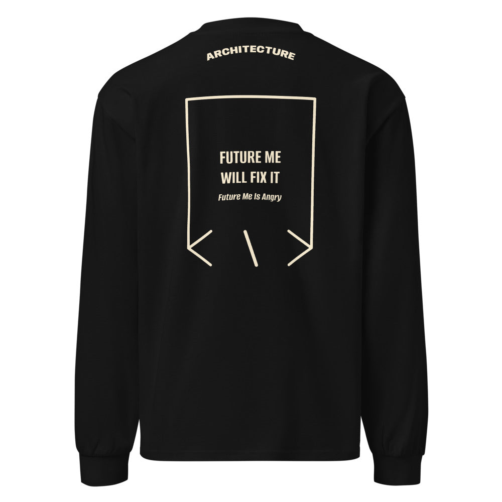 Future Me Will Fix It — Black Ecru back mockup