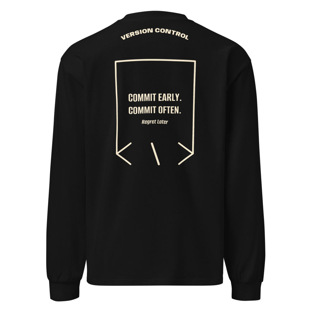 Commit Early. Commit Often. — Black Ecru back mockup