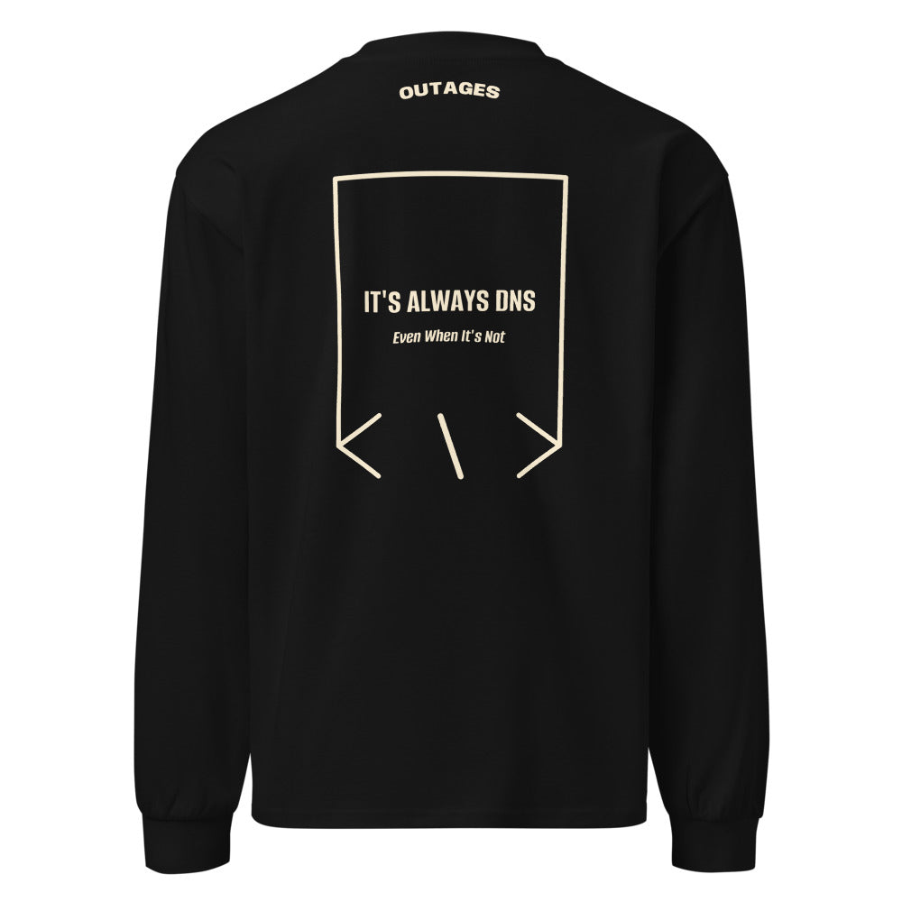 It's Always DNS — Black Ecru back mockup