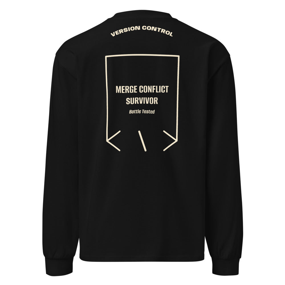 Merge Conflict Survivor — Black Ecru back mockup