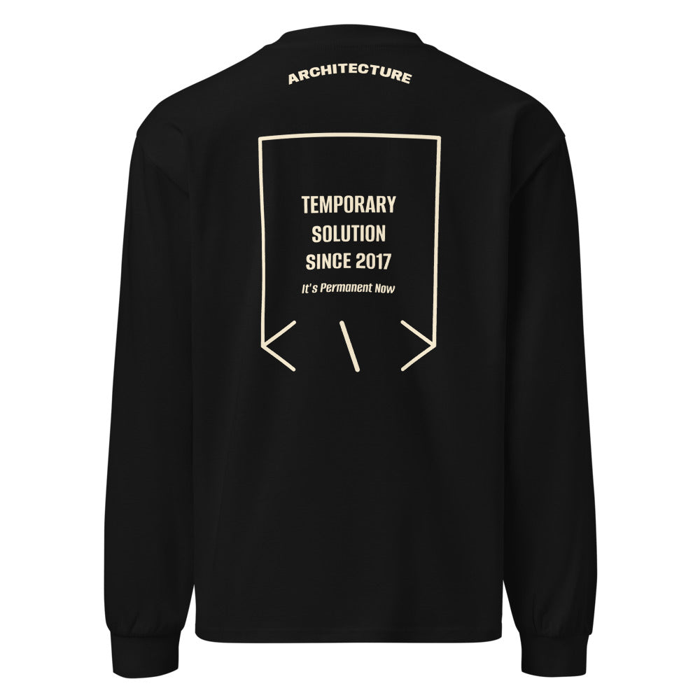 Temporary Solution Since 2017 — Black Ecru back mockup