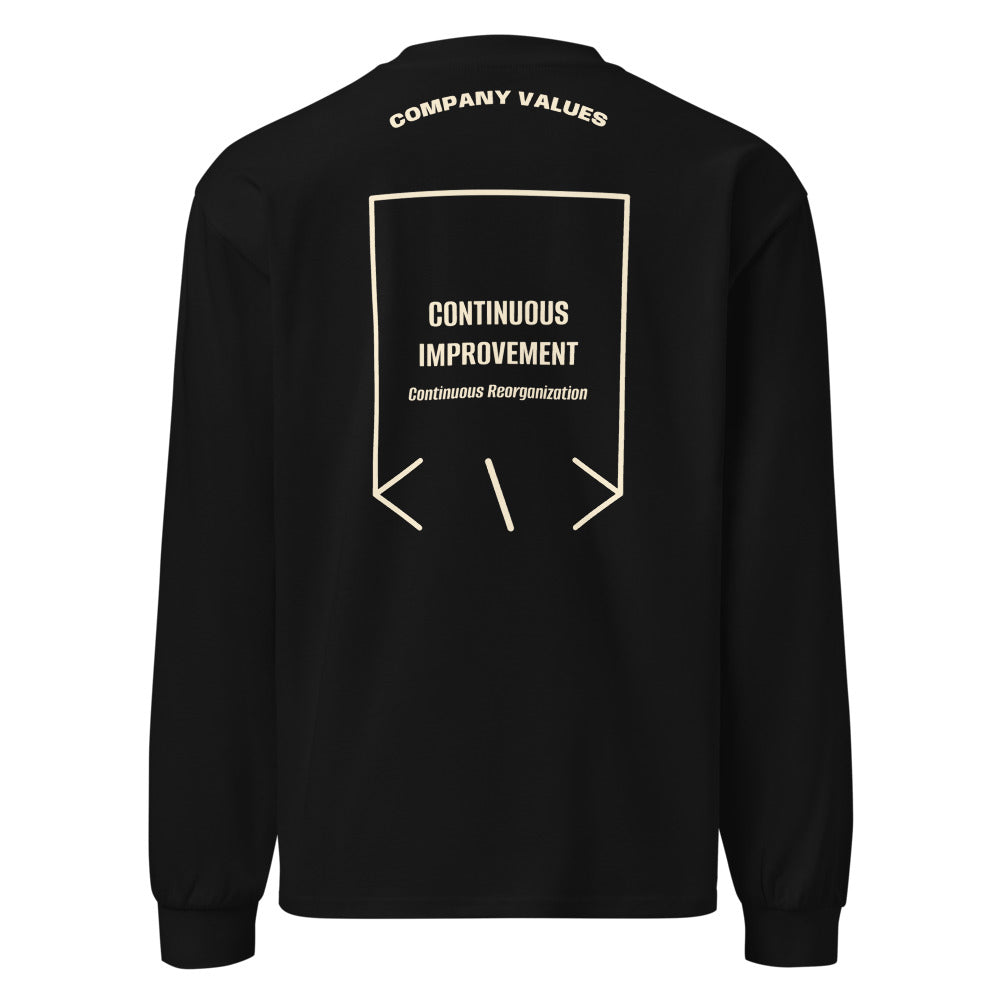 Continuous Improvement — Black Ecru back mockup