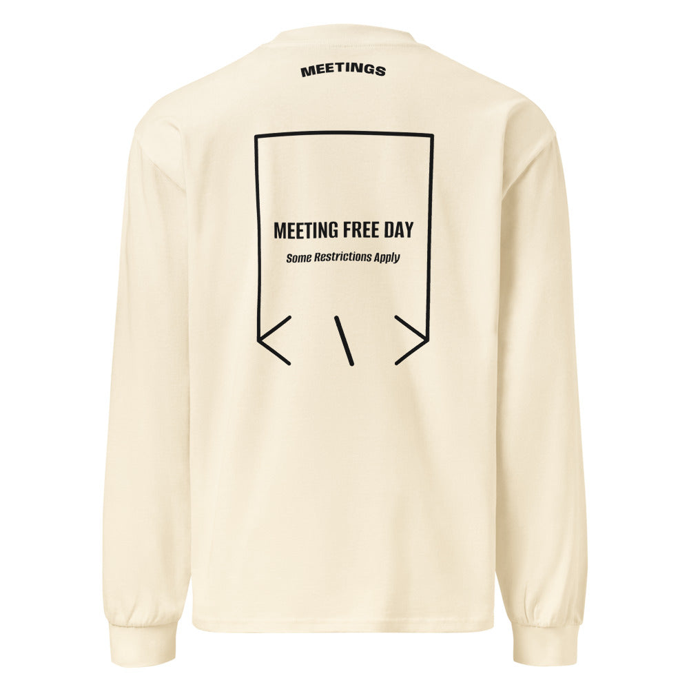 Meeting Free Day — Ecru Black back mockup