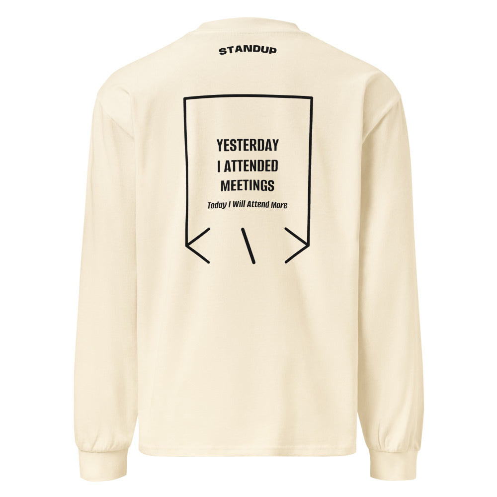 Yesterday I Attended Meetings — Ecru Black back mockup