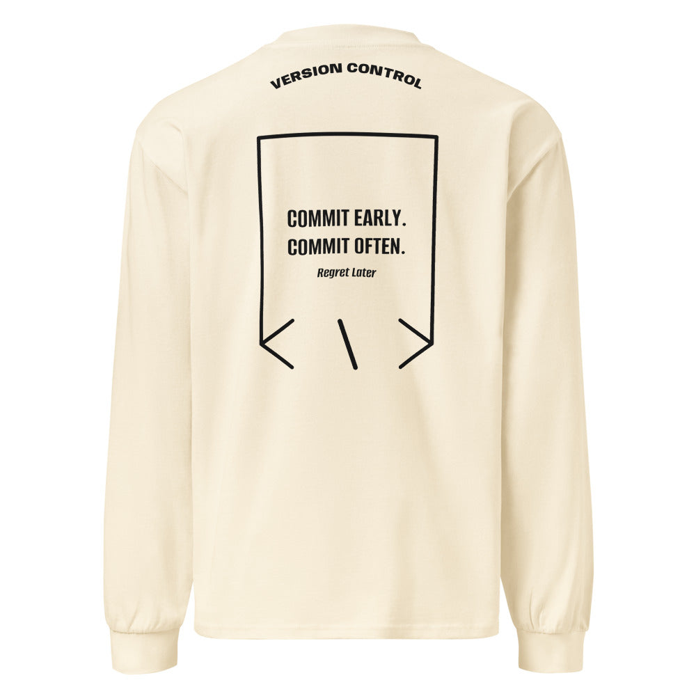 Commit Early. Commit Often. — Ecru Black back mockup