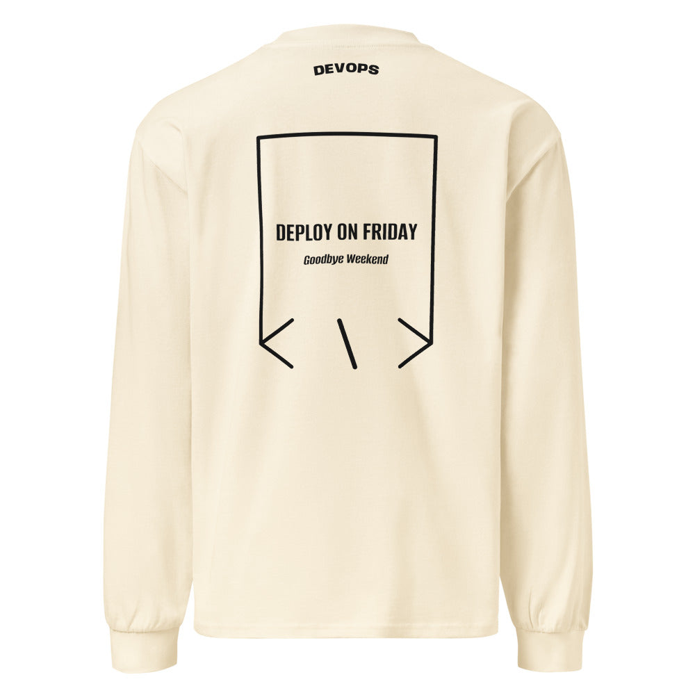 Deploy On Friday — Ecru Black back mockup