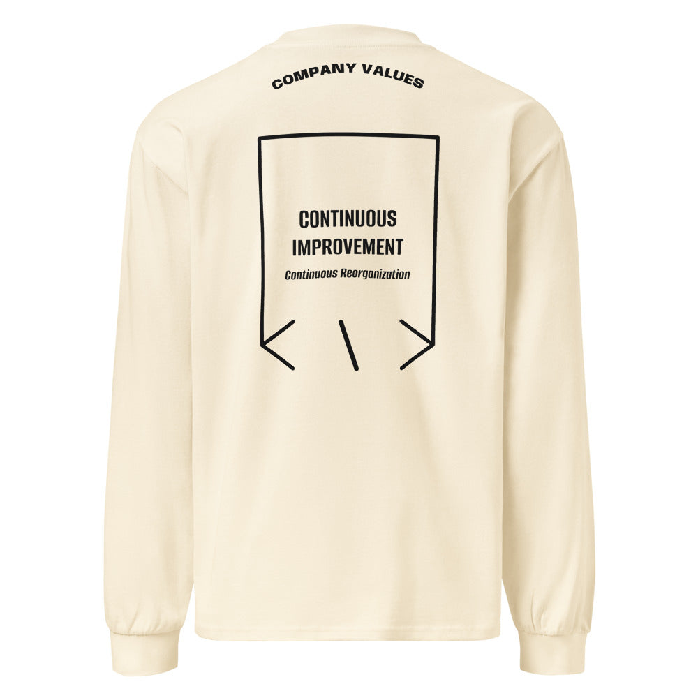 Continuous Improvement — Ecru Black back mockup