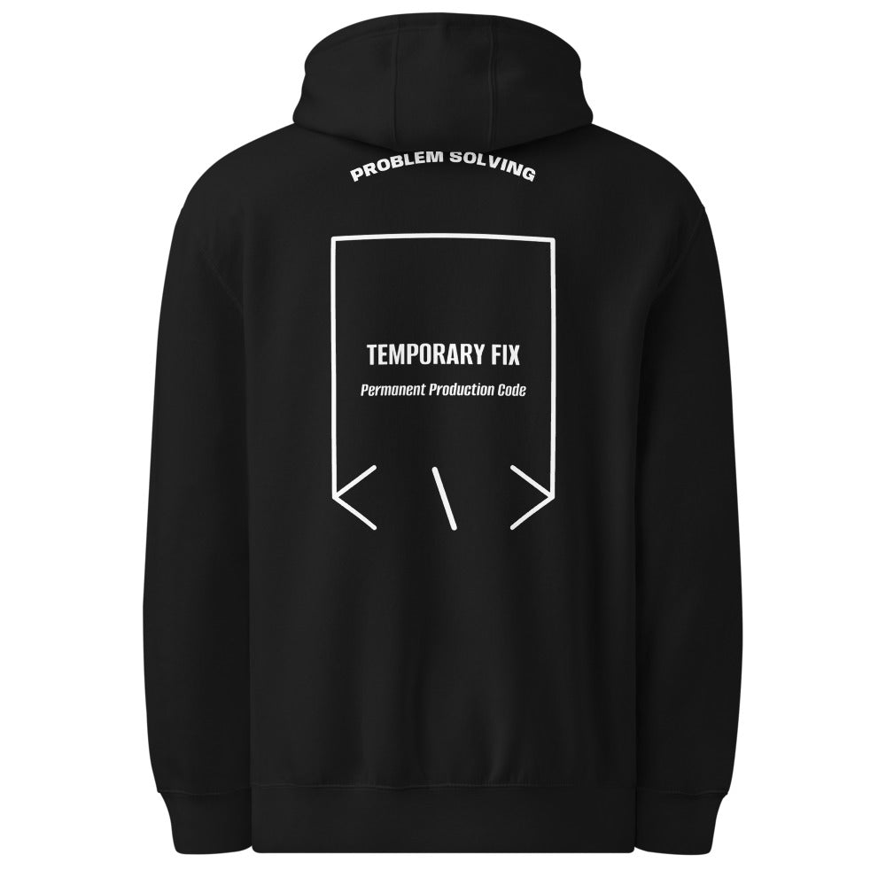 Temporary Fix — Black White back mockup