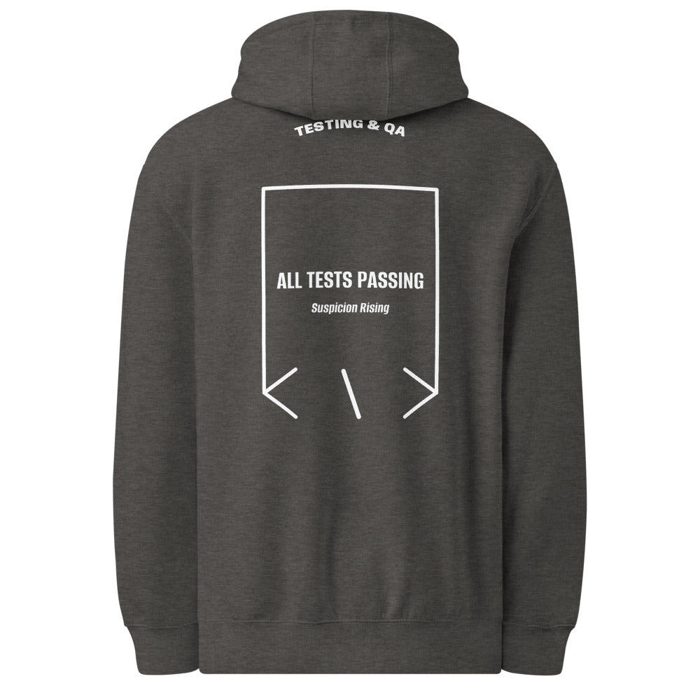 All Tests Passing — Charcoal Heather White back mockup