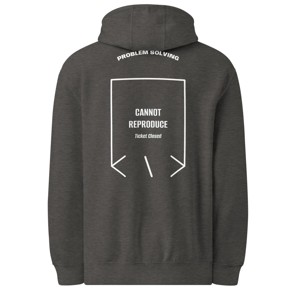 Cannot Reproduce — Charcoal Heather White back mockup