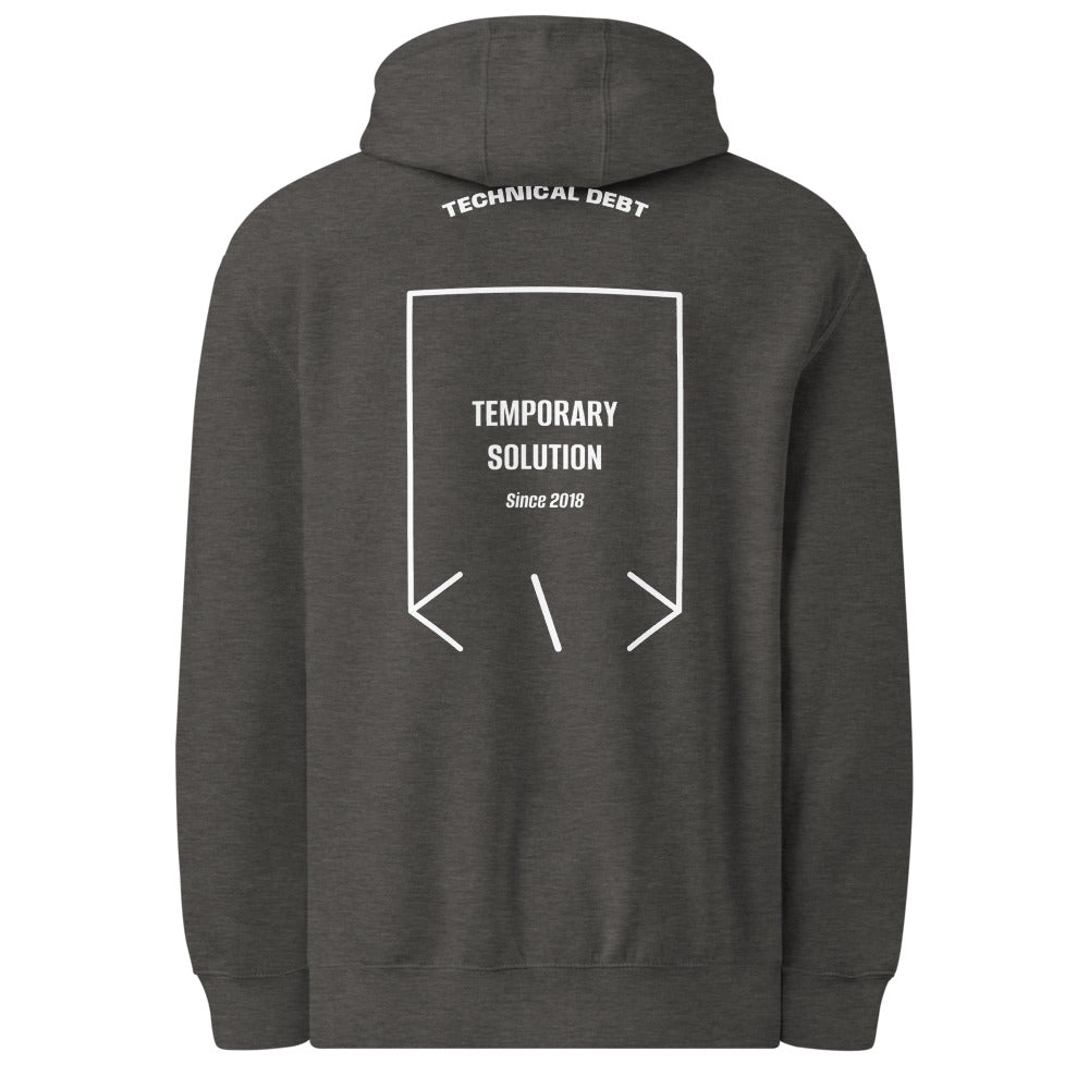 Temporary Solution — Charcoal Heather White back mockup