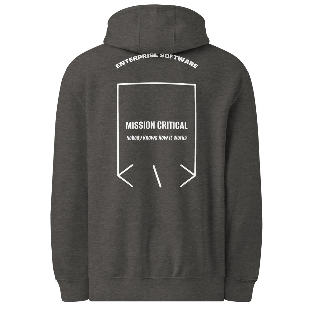 Mission Critical — Charcoal Heather White back mockup