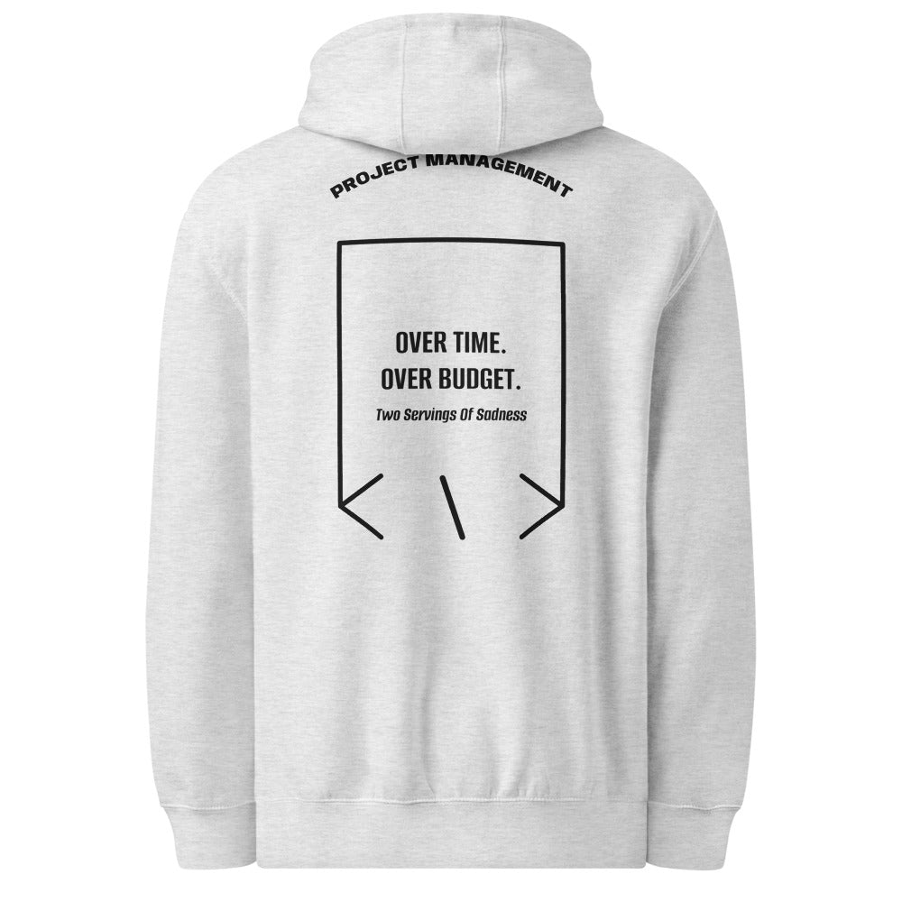 Over Time. Over Budget. — Heather Grey Black back mockup