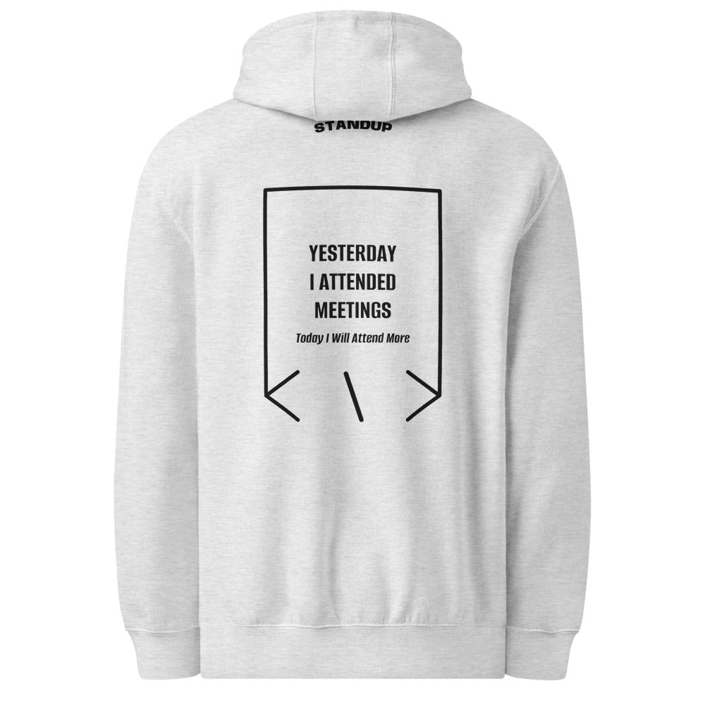 Yesterday I Attended Meetings — Heather Grey Black back mockup