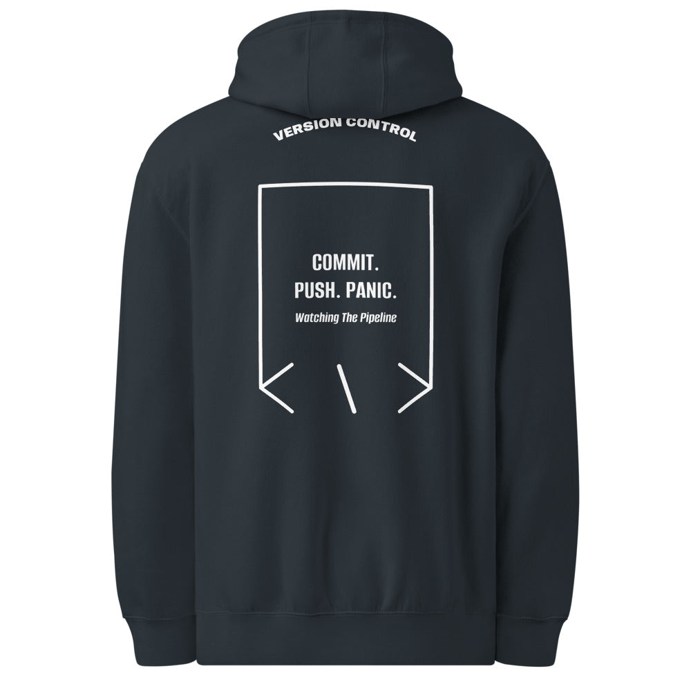 Commit. Push. Panic. — secondary back mockup