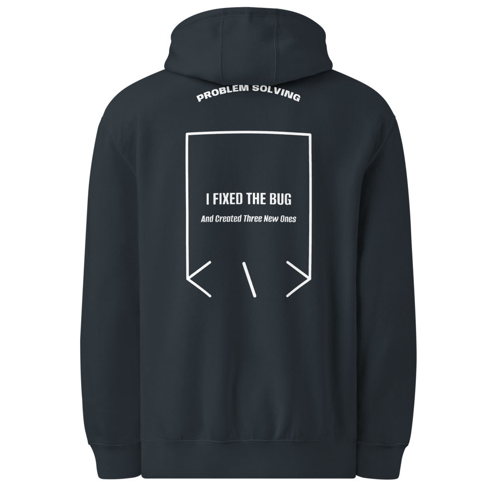 I Fixed The Bug — Navy White back mockup