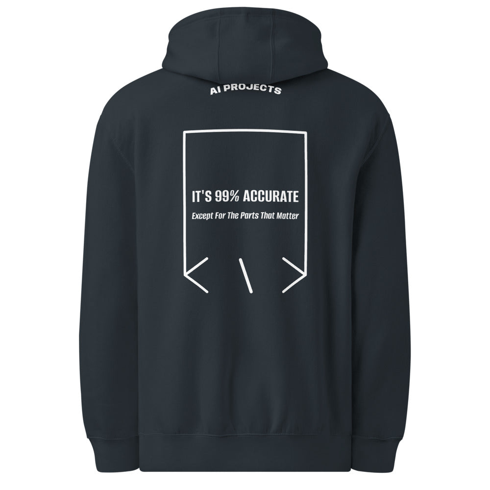 It's 99% Accurate — Navy White back mockup