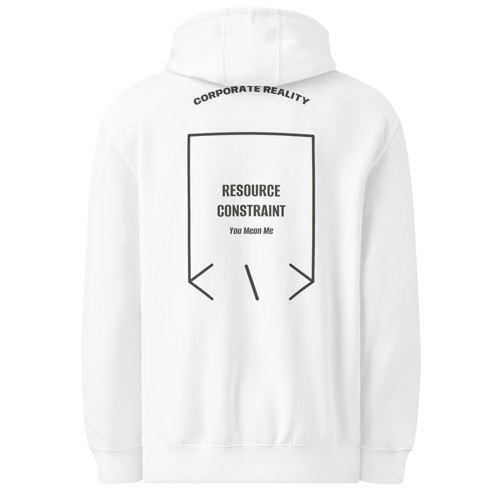 Resource Constraint — White Charcoal Heather back mockup