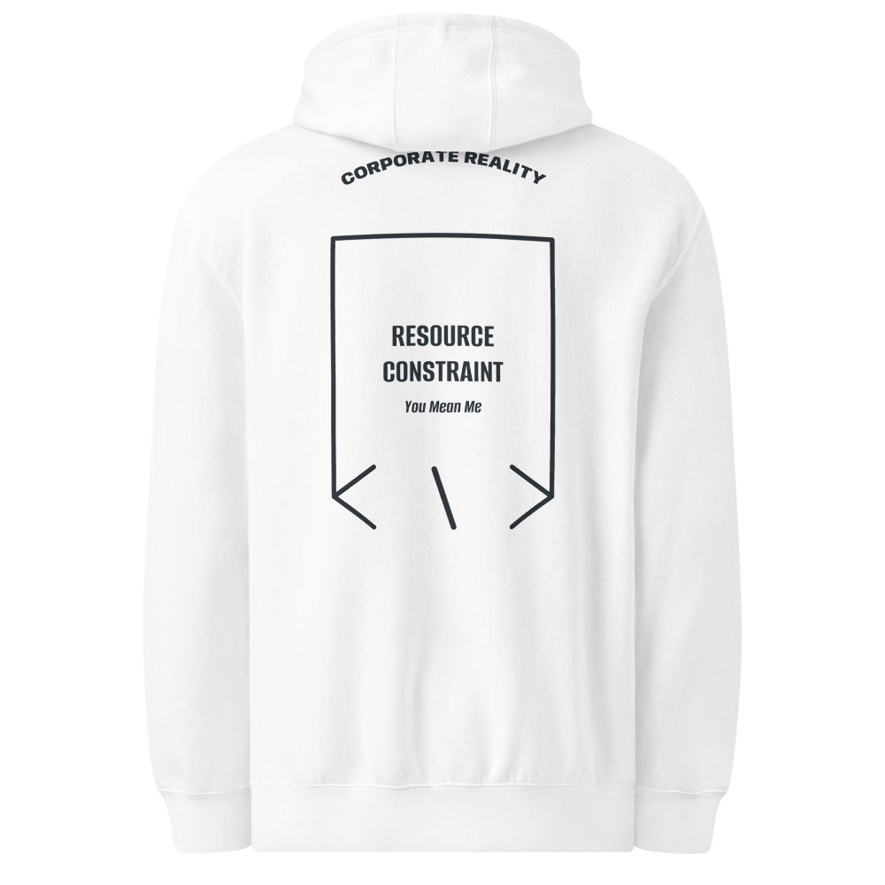 Resource Constraint — White Navy back mockup