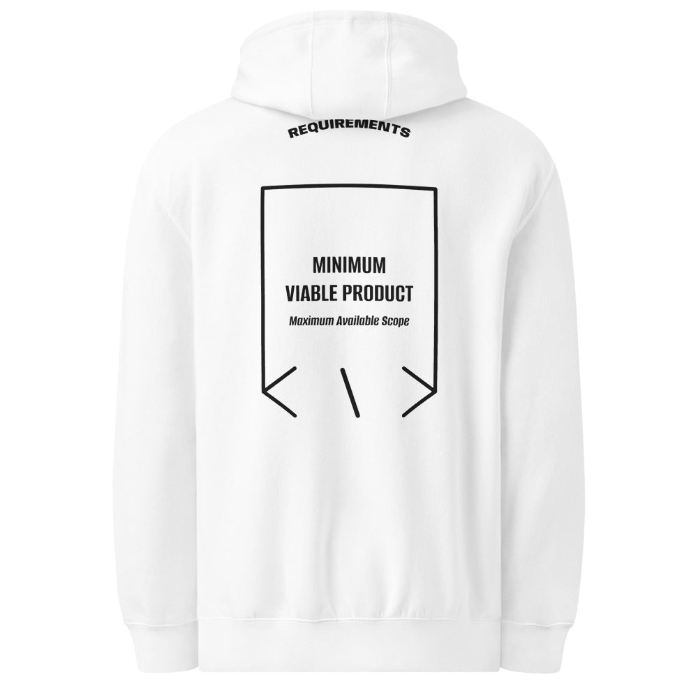 Minimum Viable Product — White Black back mockup