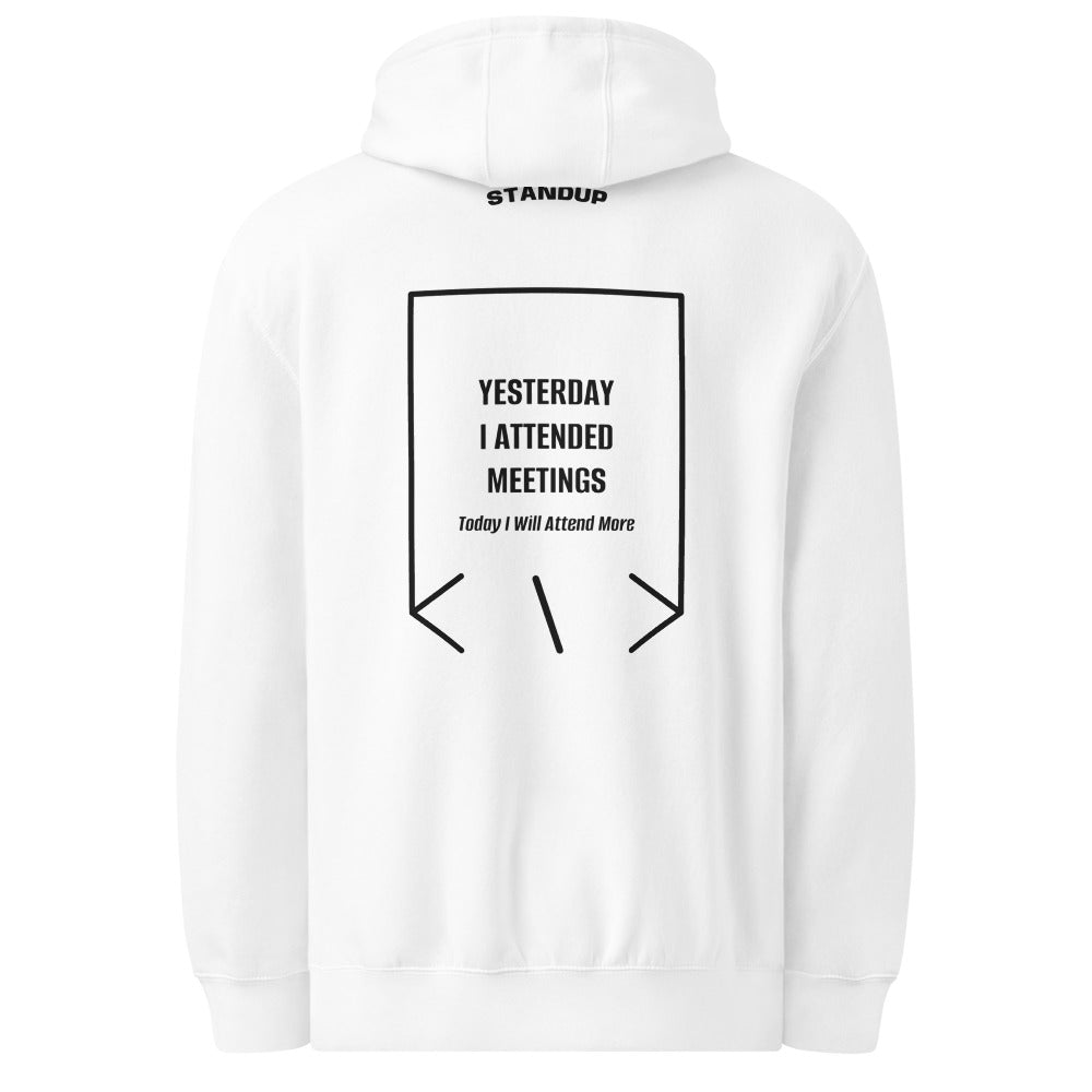 Yesterday I Attended Meetings — White Black back mockup