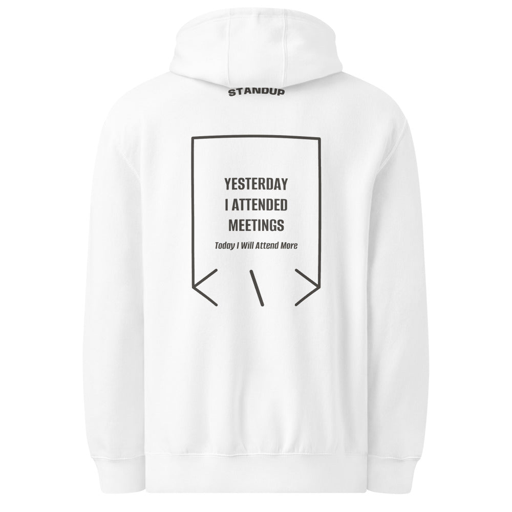 Yesterday I Attended Meetings — White Charcoal Heather back mockup