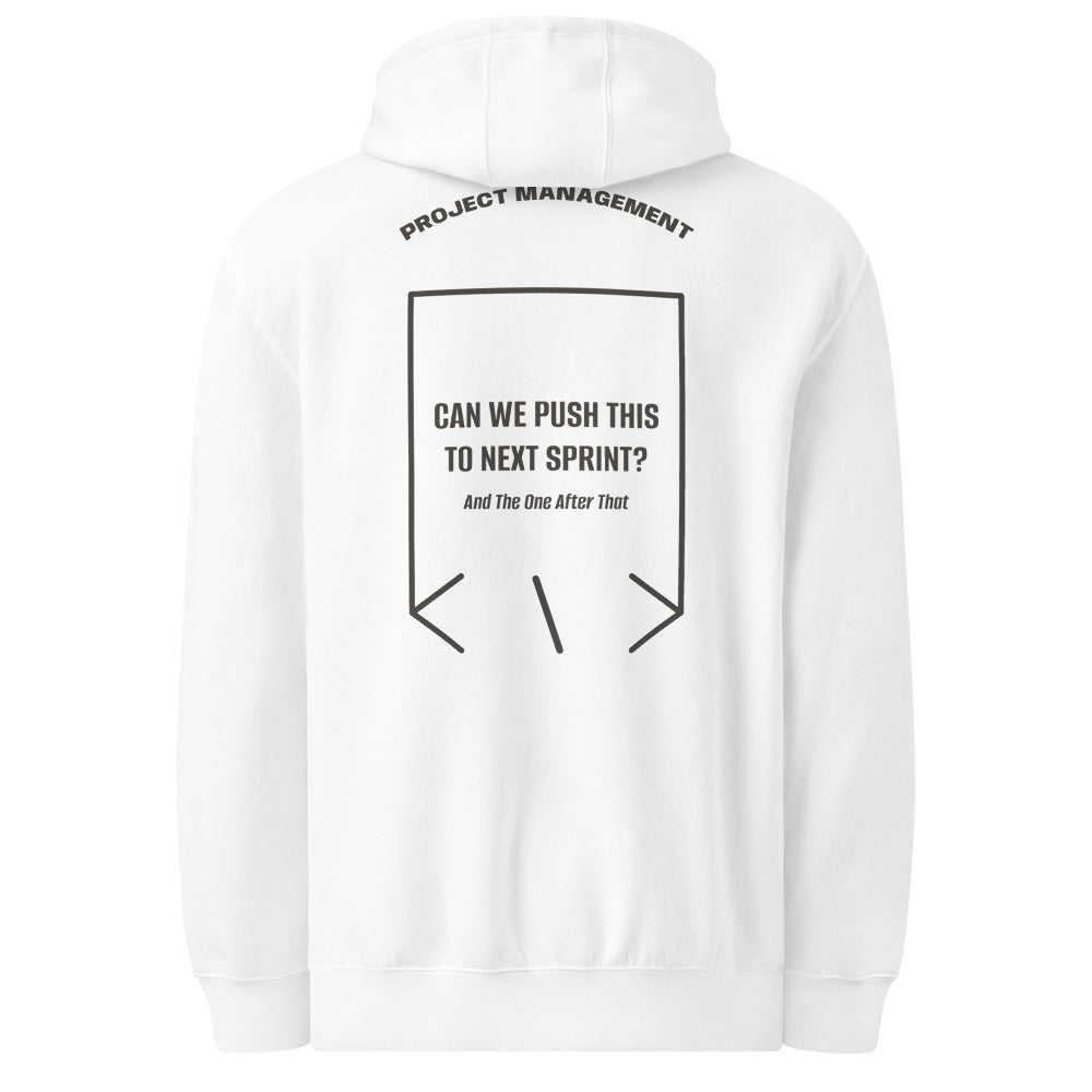 Can We Push This To Next Sprint? — White Charcoal Heather back mockup
