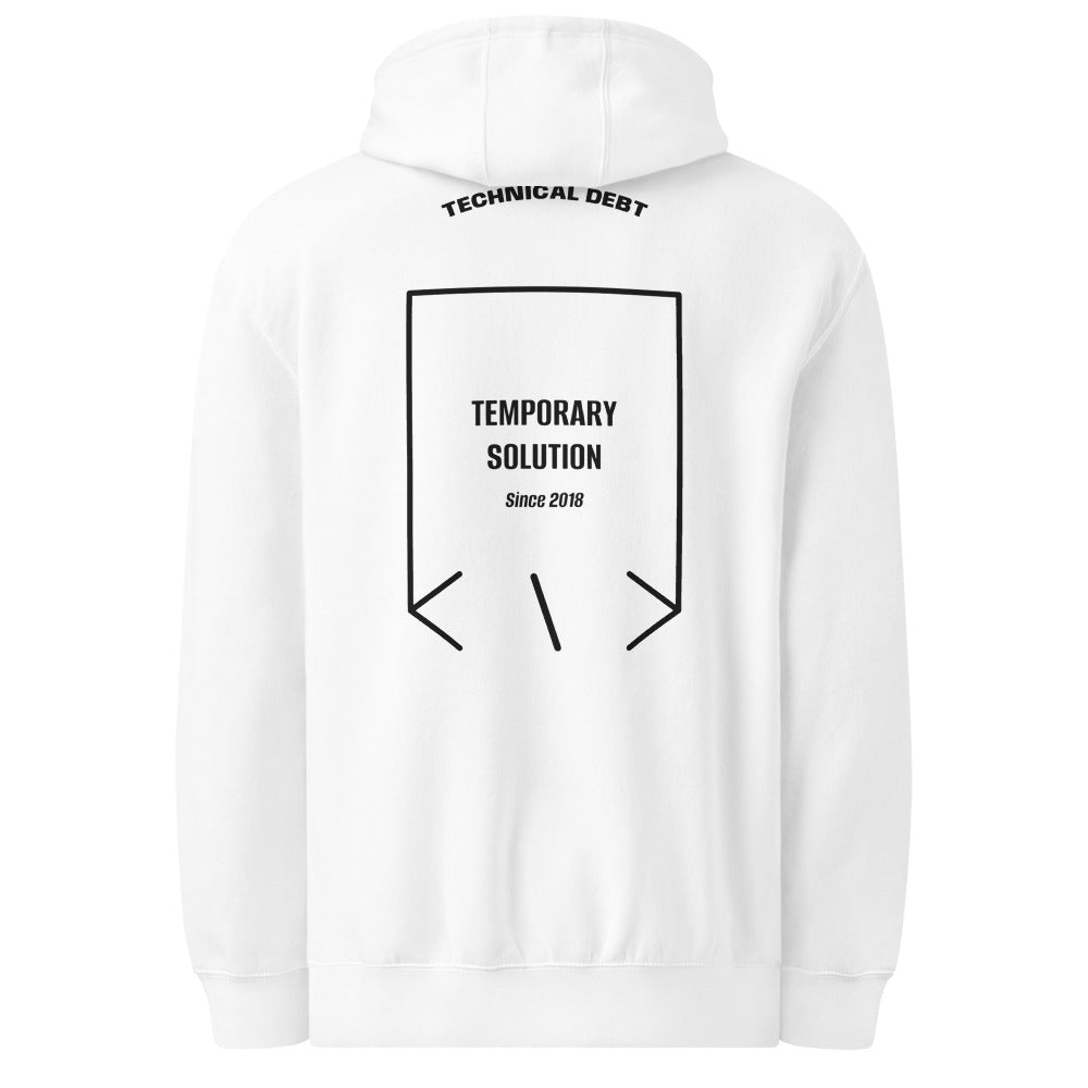 Temporary Solution — White Black back mockup