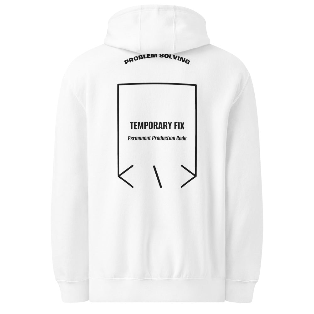 Temporary Fix — White Black back mockup