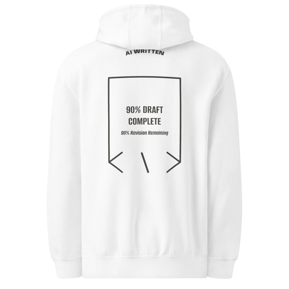 90% Draft Complete — White Charcoal Heather back mockup