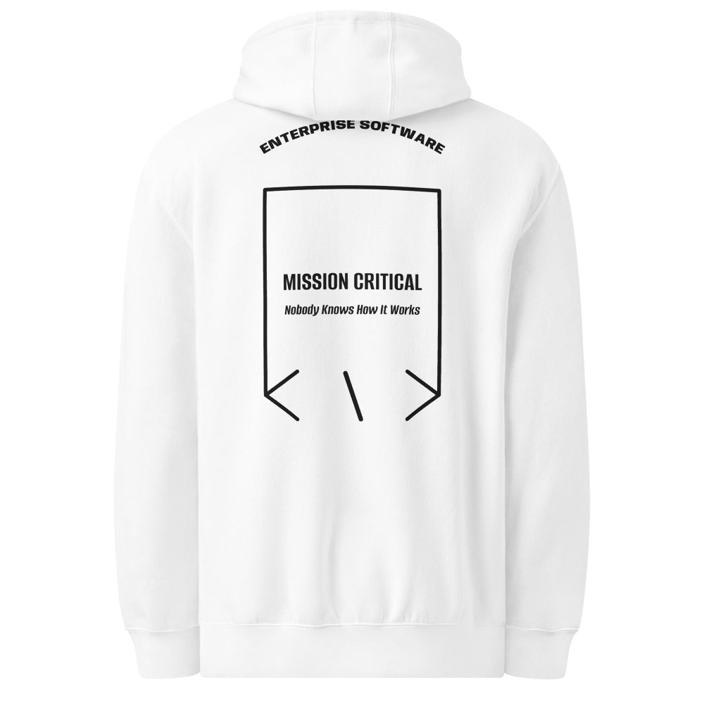Mission Critical — White Black back mockup