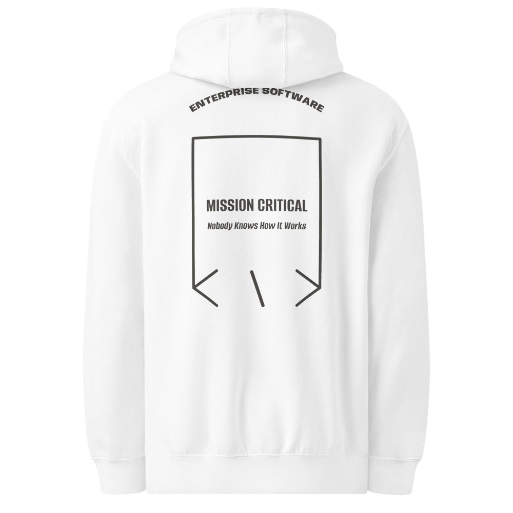 Mission Critical — White Charcoal Heather back mockup