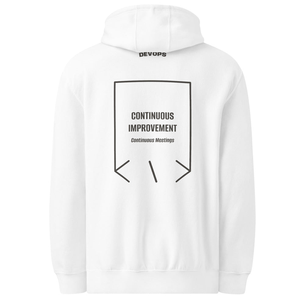 Continuous Improvement — White Charcoal Heather back mockup