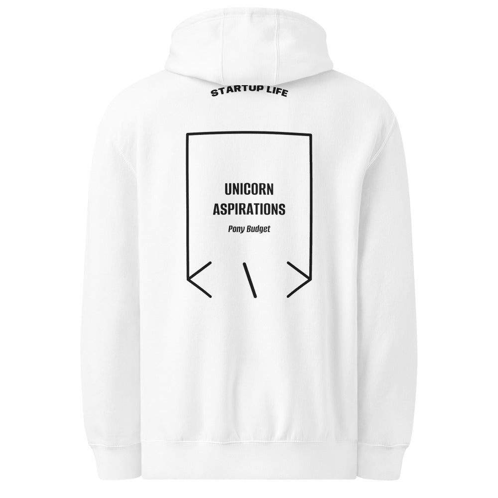 Unicorn Aspirations — White Black back mockup