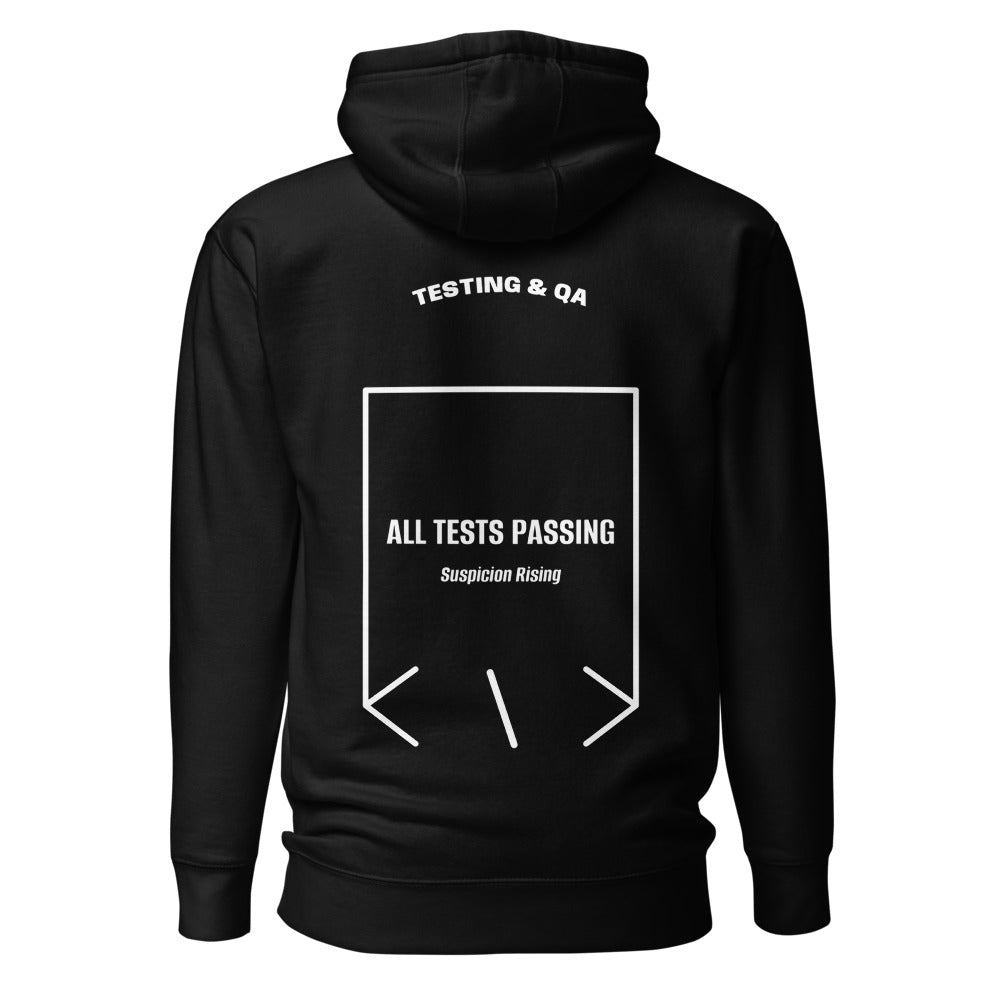 All Tests Passing — Black White back mockup