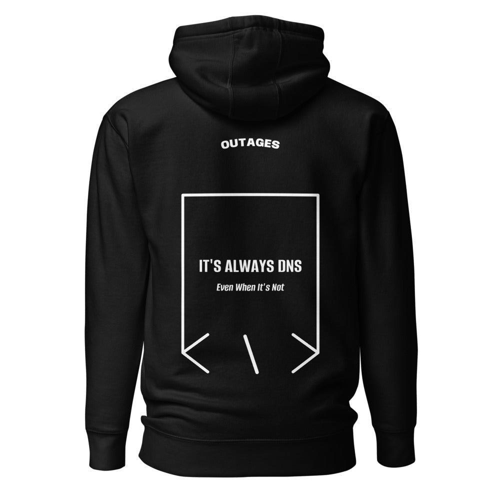 It's Always DNS — Black White back mockup