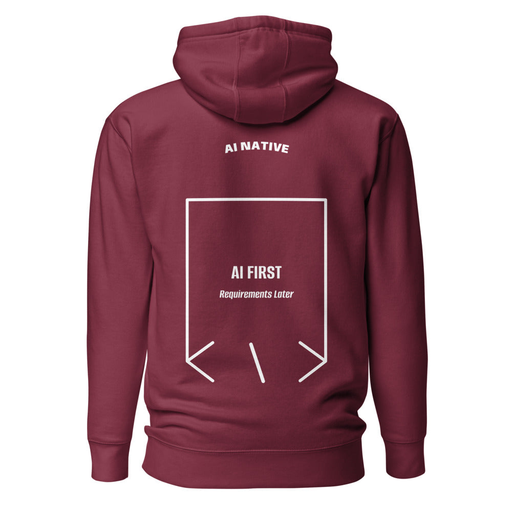 AI First — Maroon White back mockup
