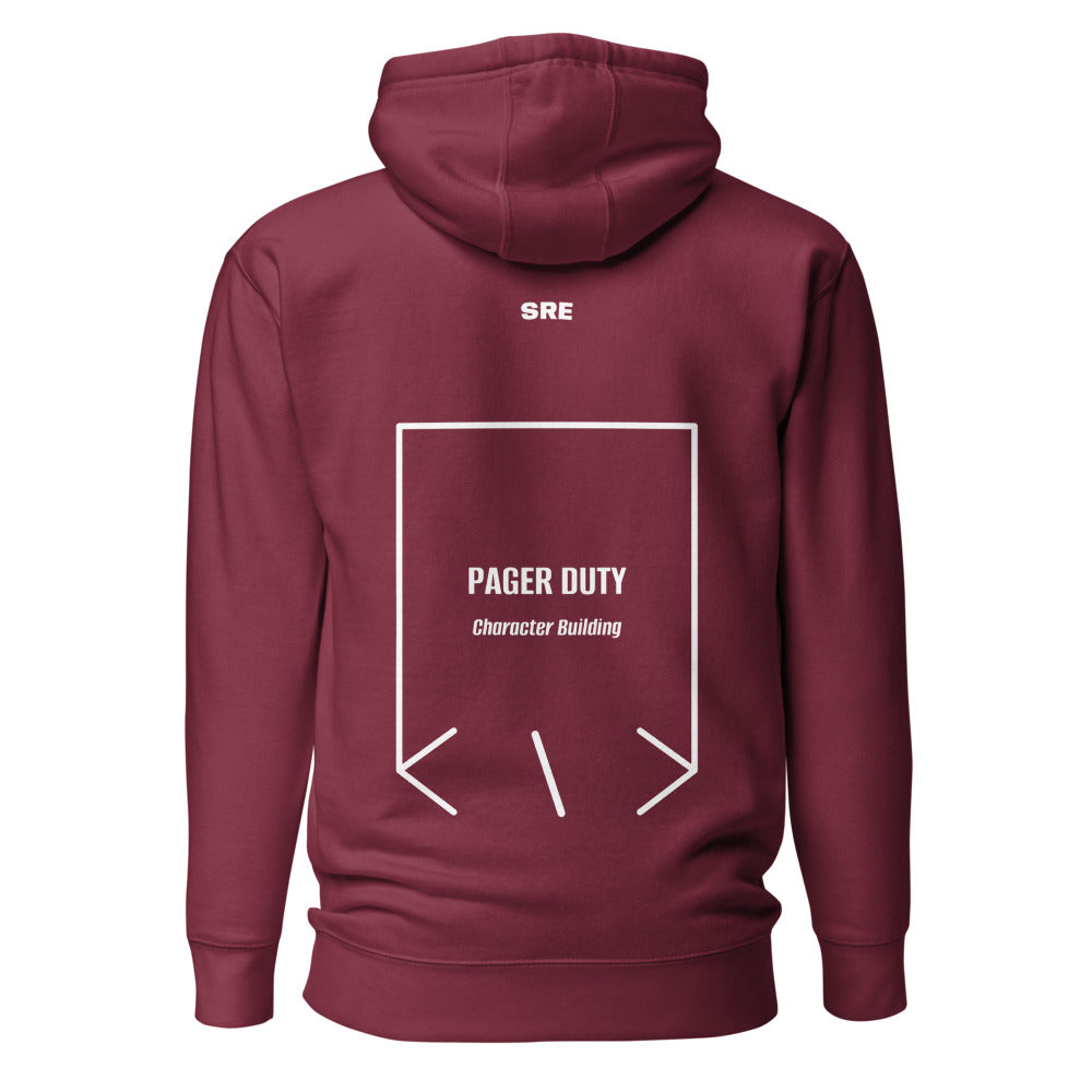 Pager Duty — Maroon White back mockup