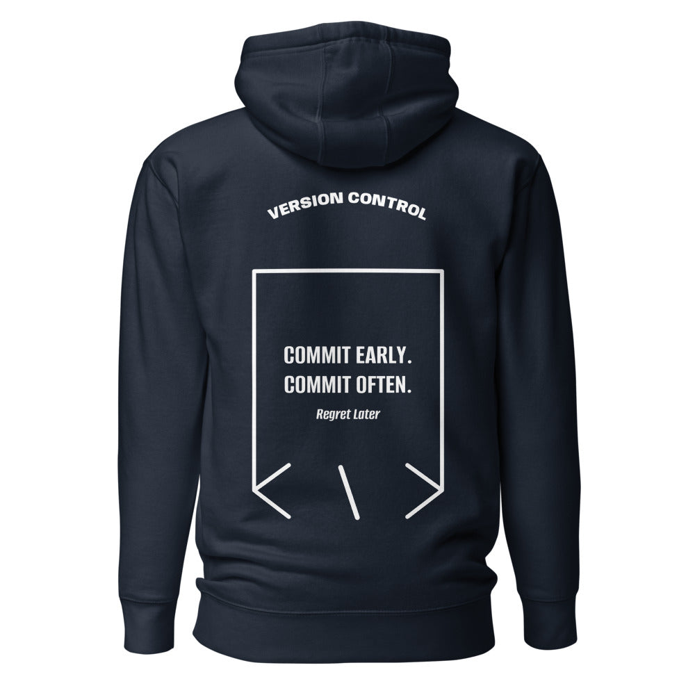 Commit Early. Commit Often. — secondary back mockup