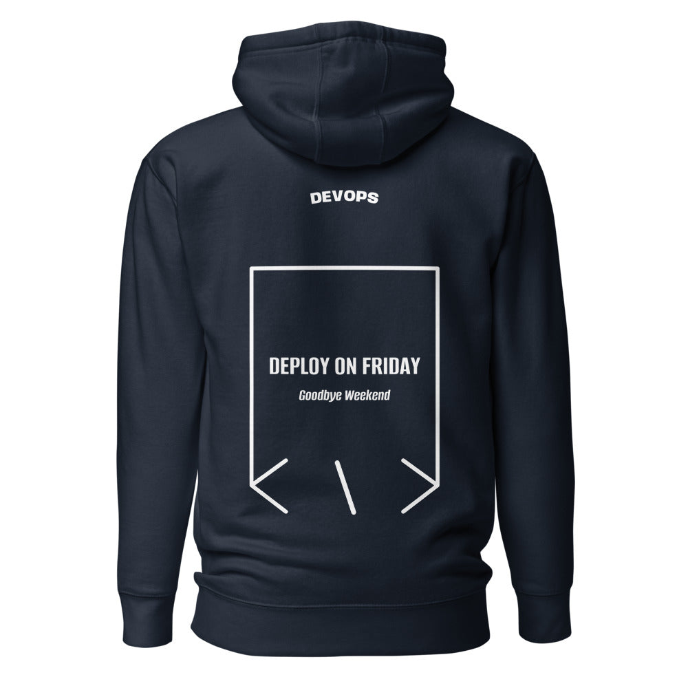 Deploy On Friday — Navy Blazer White back mockup
