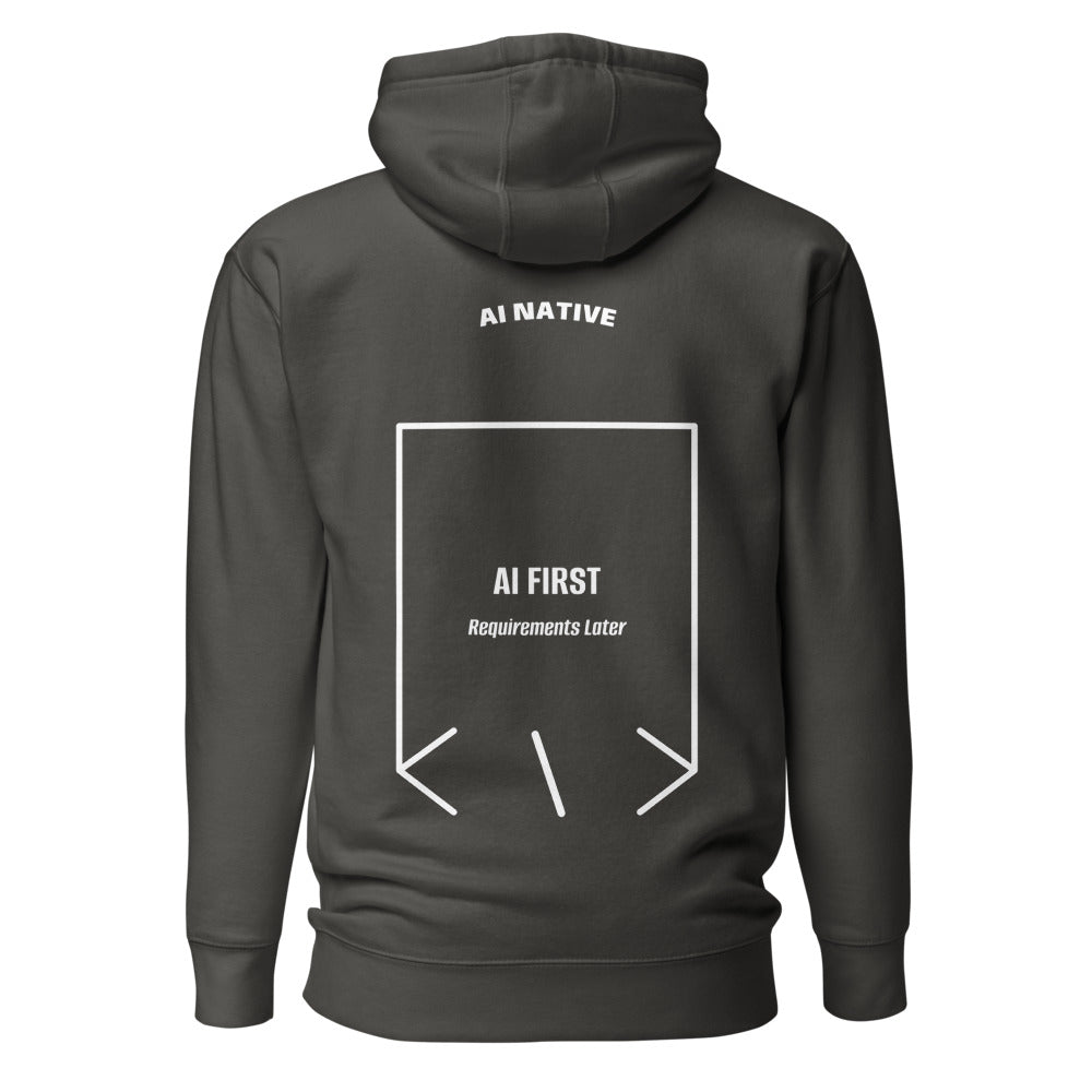 AI First — Vintage Black White back mockup