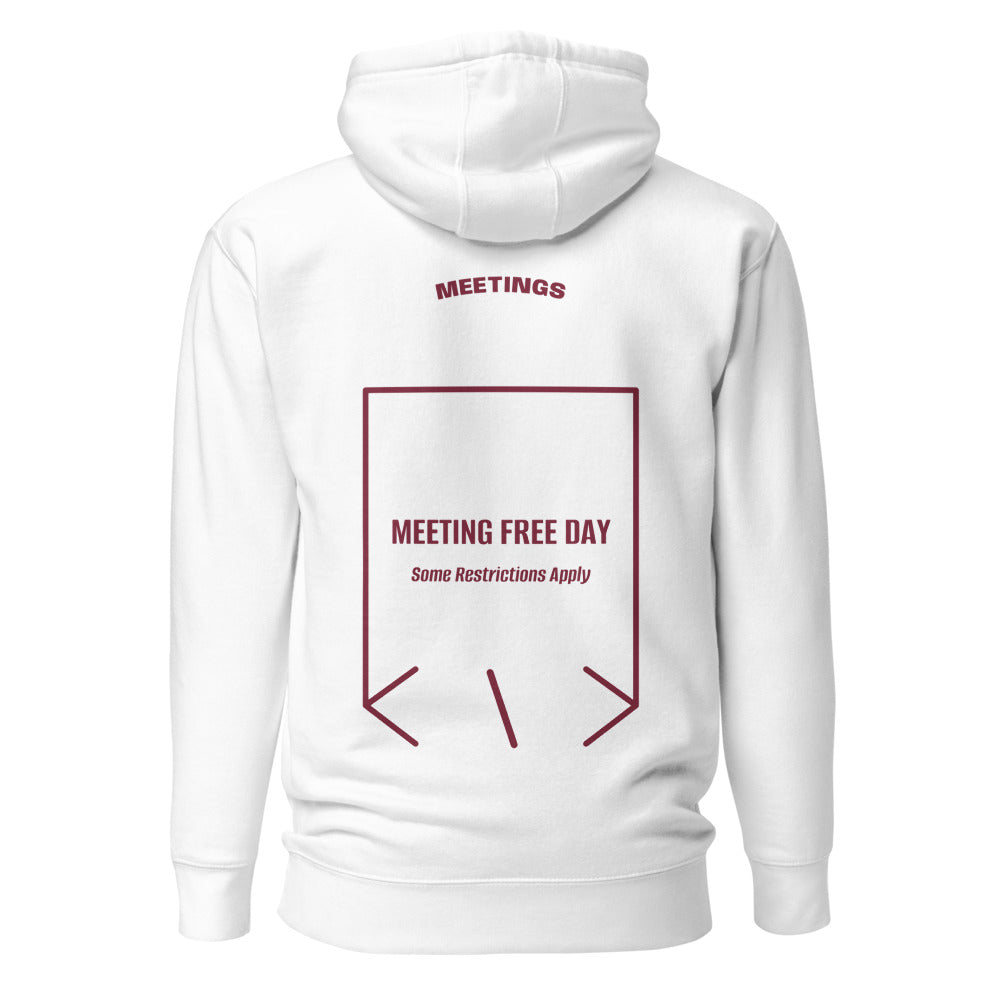 Meeting Free Day — White Maroon back mockup