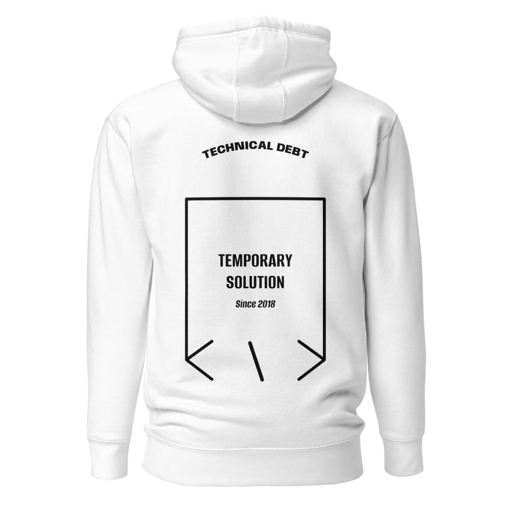 Temporary Solution — White Black back mockup