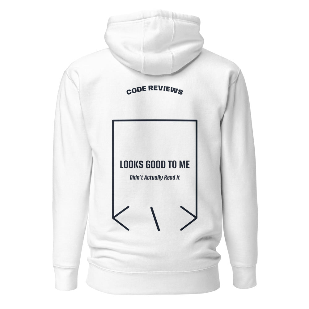 Looks Good To Me — White Navy Blazer back mockup