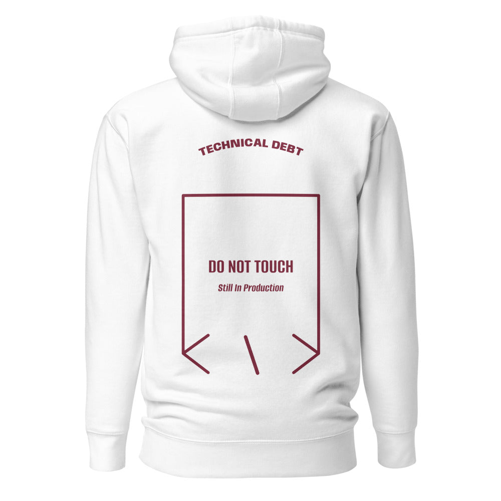 Do Not Touch — White Maroon back mockup