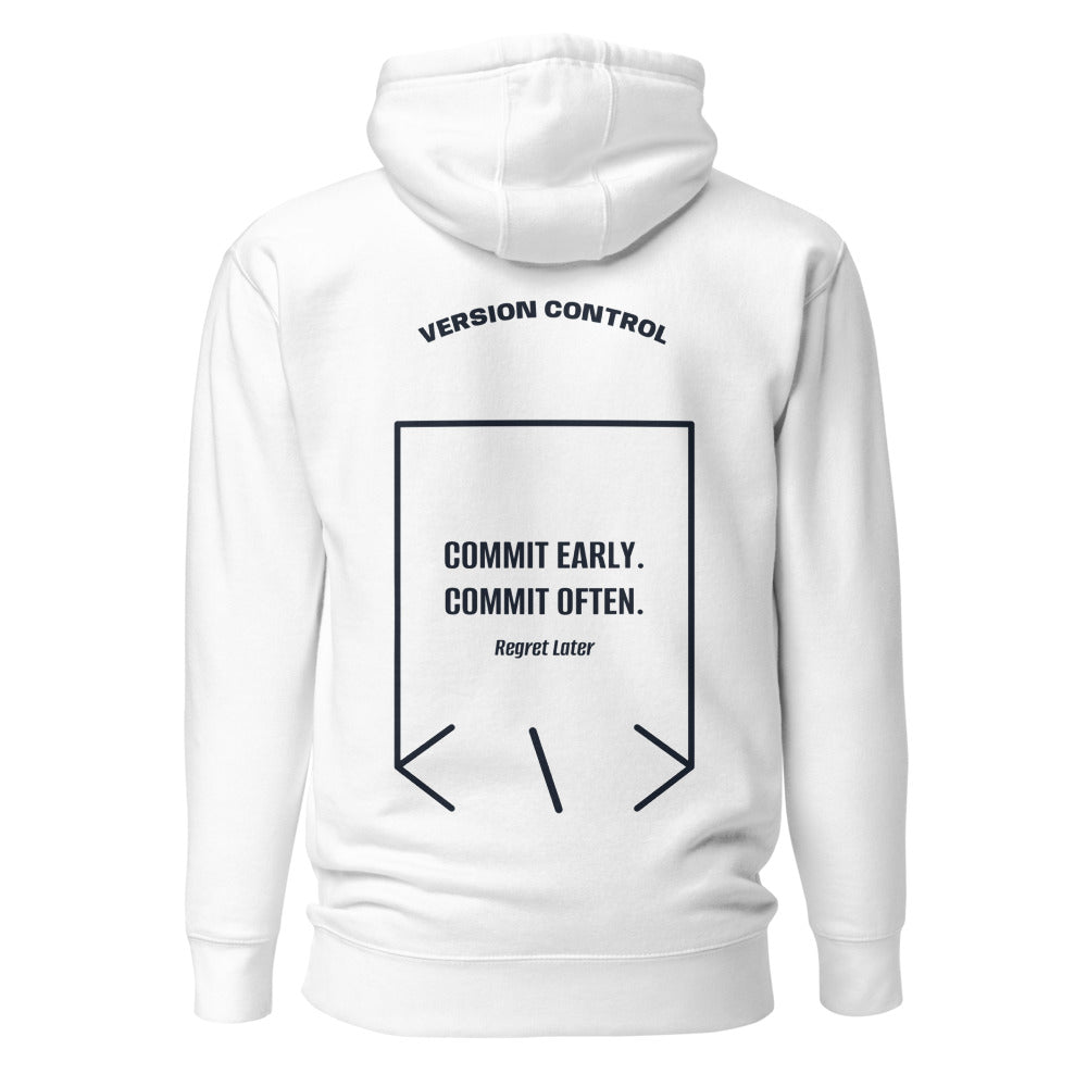 Commit Early. Commit Often. — White Navy Blazer back mockup