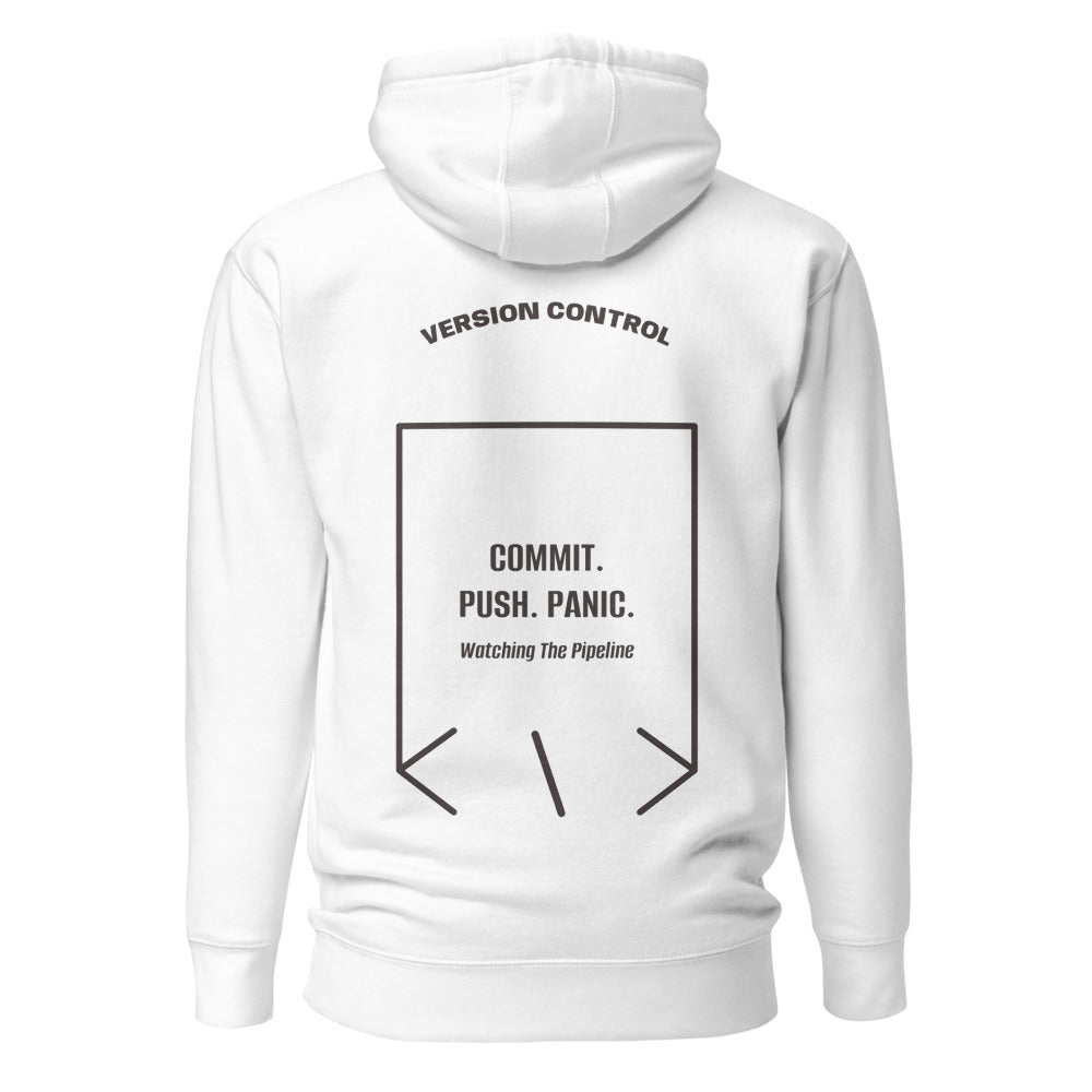 Commit. Push. Panic. — White Charcoal Heather back mockup