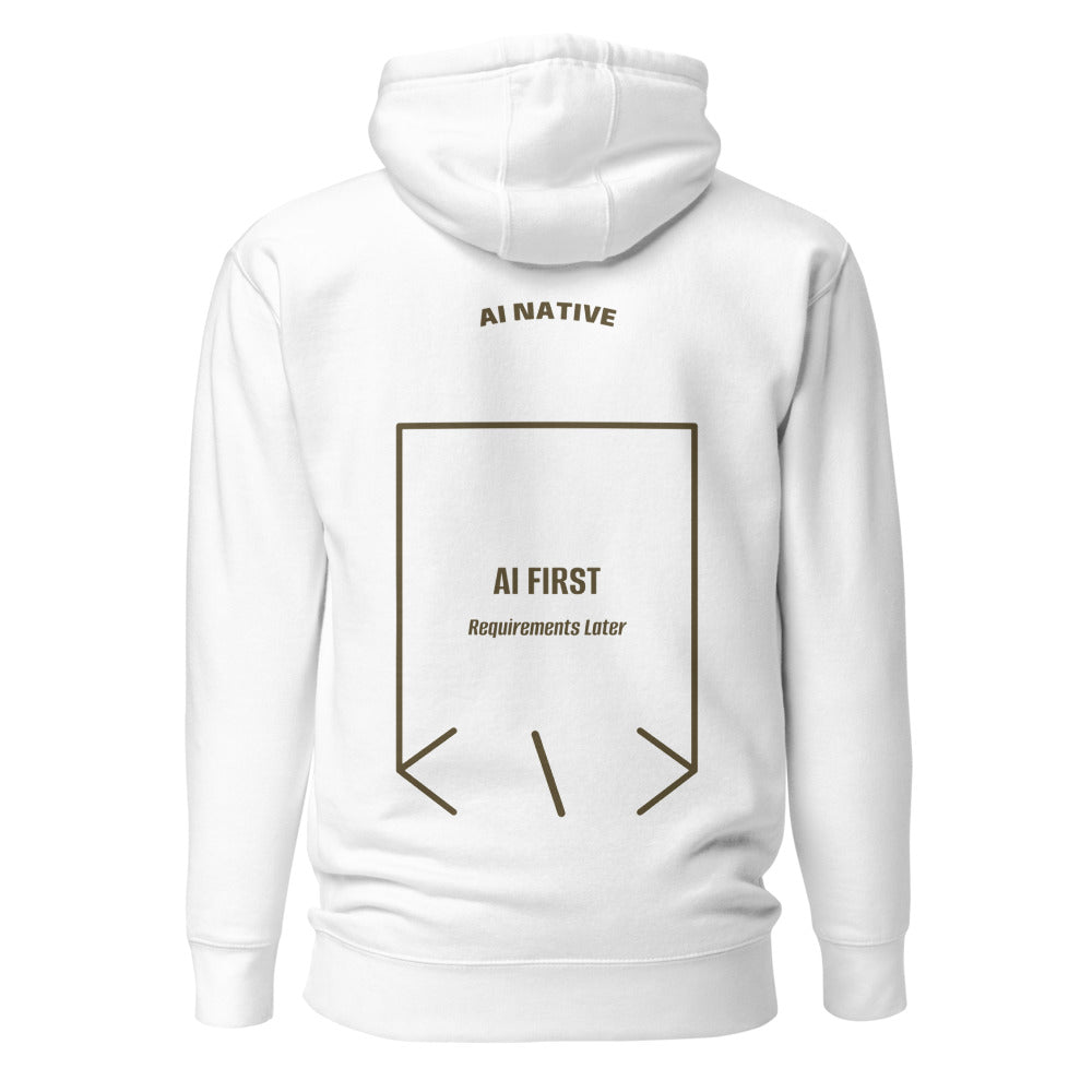 AI First — White Military Green back mockup